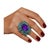 Gemstone Bochic "Orient" Vintage Natural Amethyst & Blue Topaz Ring Set 18K & Silver For Sale - Image 7 of 8