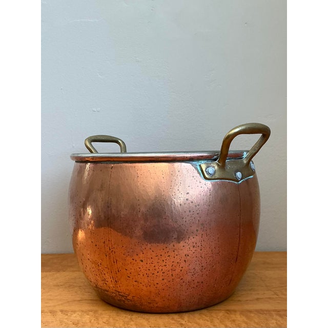 Vintage Hammered Copper and Brass Planter For Sale - Image 4 of 12