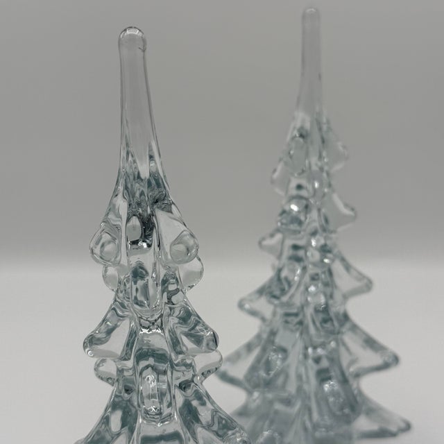 Vintage Crystal Clear Glass Christmas Trees - A Pair For Sale In Richmond - Image 6 of 12