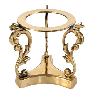 Vintage Brass Orb or Votive Stand For Sale