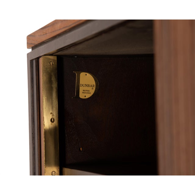 Edward Wormley Dunbar Tambour Door Mahogany Walnut Brass Credenza Cabinet Mid Century Modern For Sale - Image 12 of 12