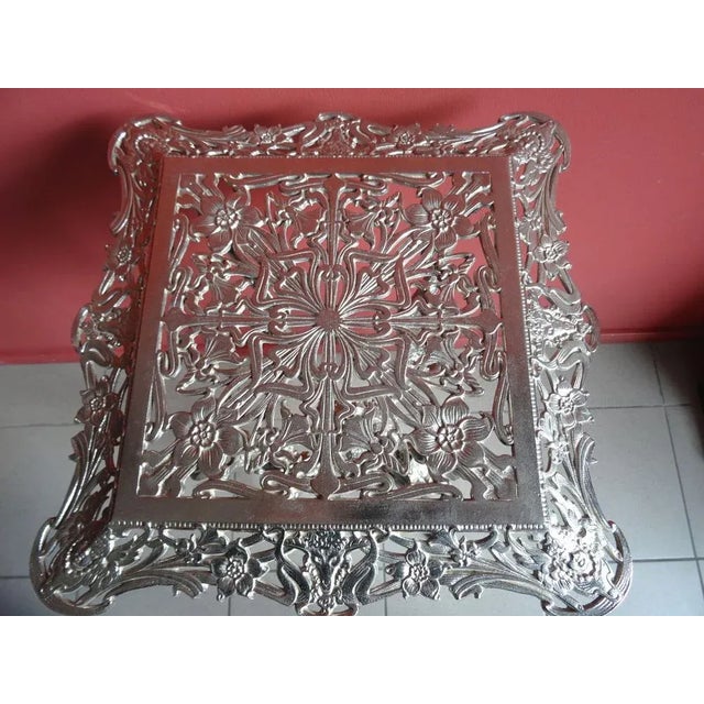 Rococo German Silver Plated Table For Sale - Image 3 of 10