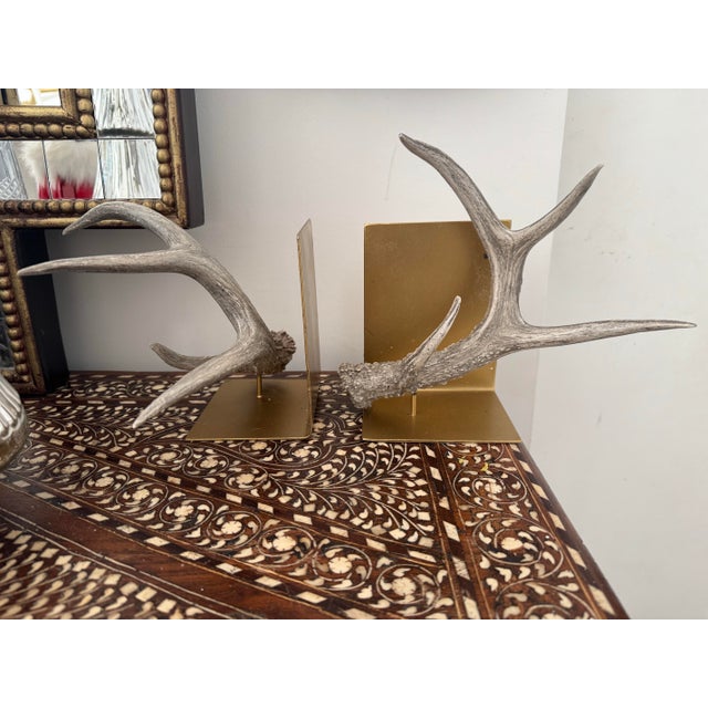 Faux Antlers Bookends, Pair For Sale - Image 4 of 5