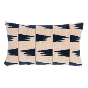 Schumacher x David Kaihoi Tutsi 24" Lumbar Pillow in Blue