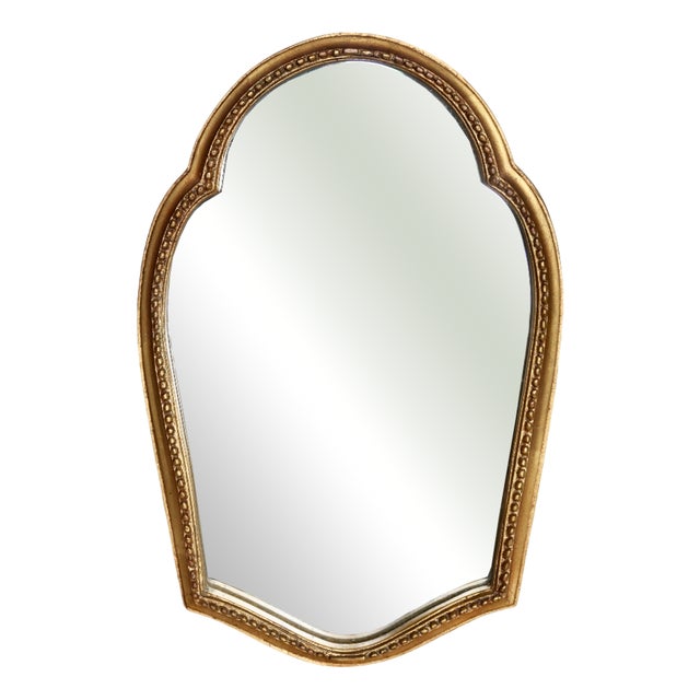 Antique Baroque Gilded Wooden Mirror Pitted Glass, 1920s For Sale