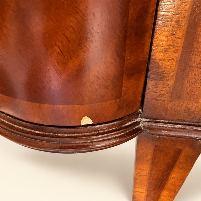 Late 20th Century Maitland-Smith Flame Mahogany Demilune Commode For Sale - Image 10 of 11