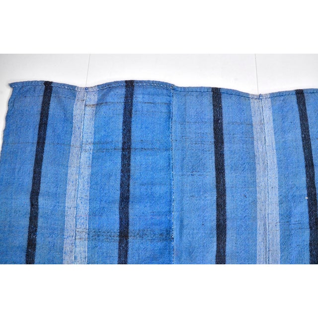 Blue Vintage Turkish Stripe Kilim For Sale - Image 10 of 10