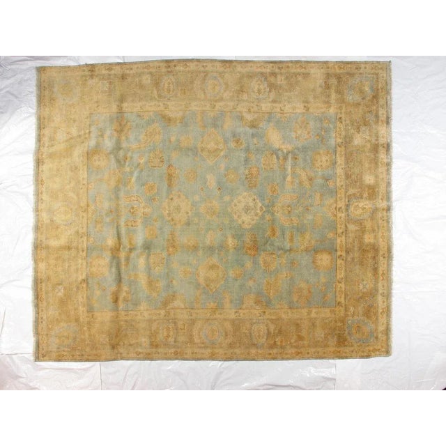 Wool on wool pile genuine hand made Oushak carpet-