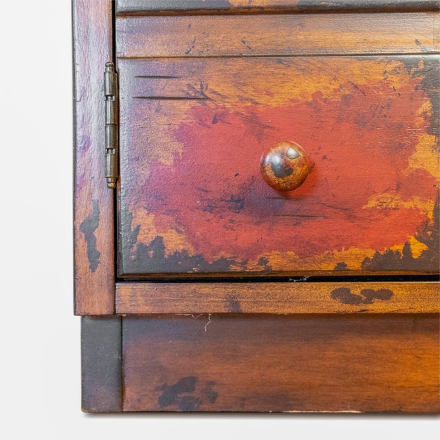 Brown Early 20th Century Apothecary-Style Cabinet With Faux Drawer Fronts & Interior Shelving For Sale - Image 8 of 14