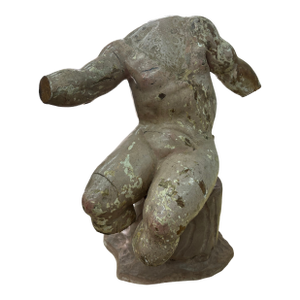 18th Century Italian Carved Wood Torso on Plinth