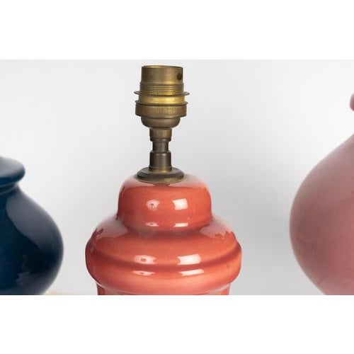 1950s Vintage Porcelain Table Lamps, 1950s, Set of 3 For Sale - Image 5 of 7