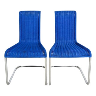 Blue B20 Cantilever Chairs by Jean Prouvé for Tecta, Set of 2 For Sale