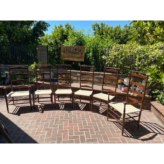 1960s Vintage Nichols & Stone Ladder Back Dining Chairs Set of 6 Chairish