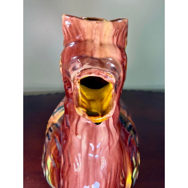 Mid 20th Century Mid 20th Century Mid-Century Modern Glazed Drip-Ware Duck Art Pottery Pitcher For Sale - Image 5 of 9