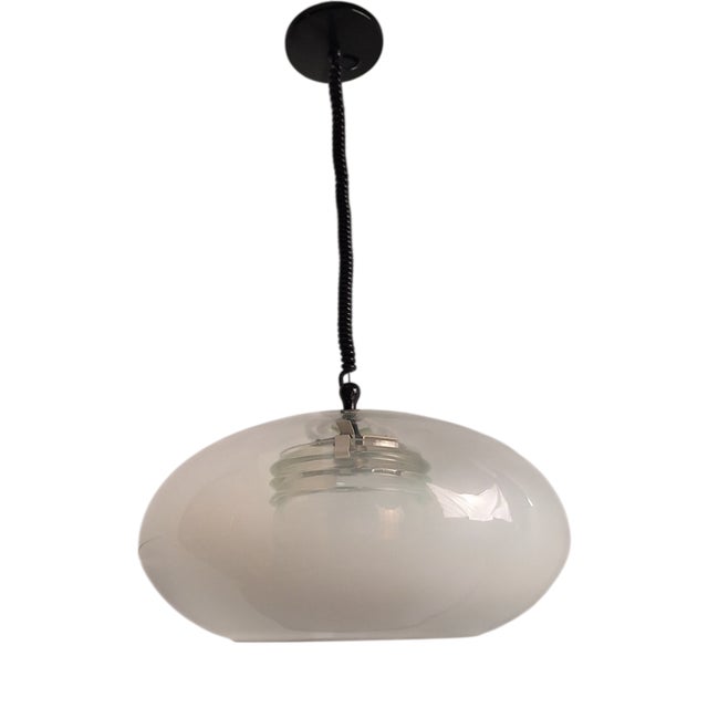 Model 2119 Chandelier with Shaded Glass by Gino Sarfatti for Arteluce, 1960s For Sale