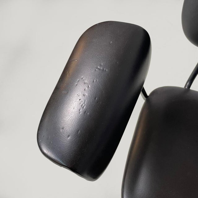 Mid-Century Modern Italian Black Faux Leather and Black Metal Armchair, 1960s For Sale - Image 14 of 18