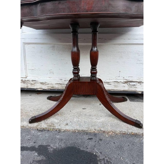 Mid 20th Century Federal Duncan Phyfe Style Mahogany Flip Top Card Game Table /Console Table by J B Van For Sale - Image 12 of 18