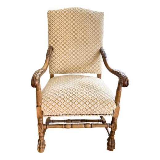 Vintage French Country Shield-Back Accent Chair – Pristine Condition For Sale