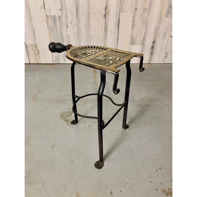 Traditional Antique Brass and Iron Fireplace Trivet For Sale - Image 3 of 12