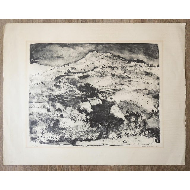 1961 HIllside Landscape Lithograph by Aloph Dehn For Sale - Image 4 of 4