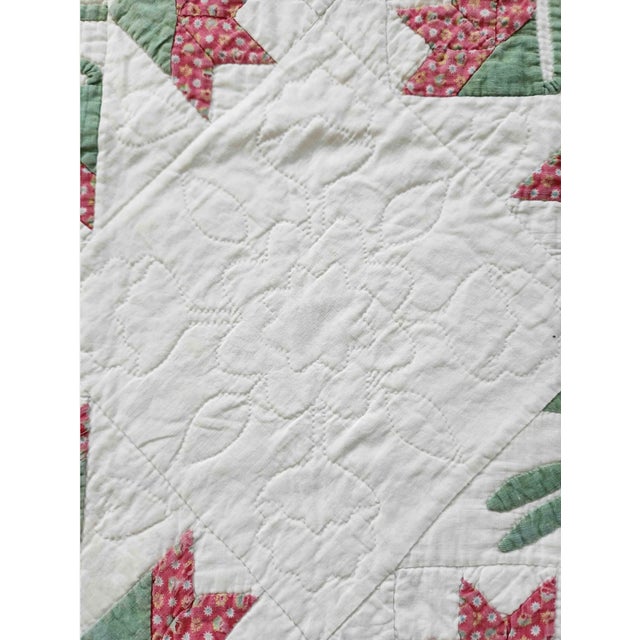 Textile Antique Hand Appliquéd Floral Quilt C. 1880–1920 | Folk Art Tulip Pattern For Sale - Image 7 of 7