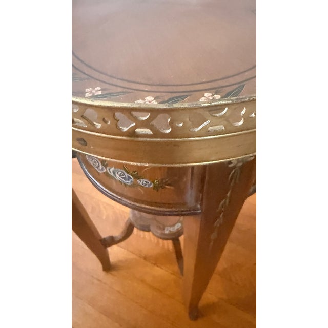 Theodore Alexander Hand-Painted Quatrefoil Accent Table With Brass Gallery For Sale - Image 10 of 13