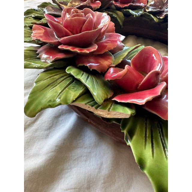 Majolica Floral Wreath, 19th Century A Selée For Sale - Image 4 of 7