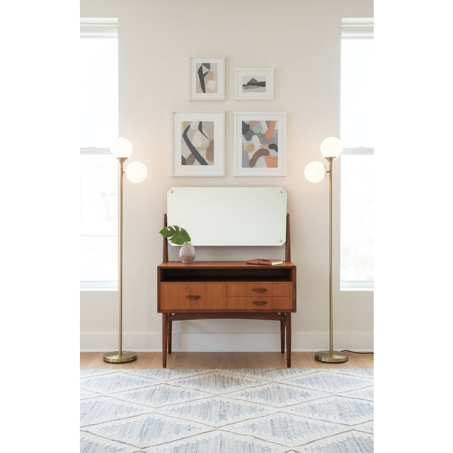 A very stylish Danish make-up chest/hallway furniture in teak. Also called Selected details such as handles and order are...