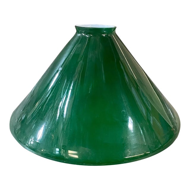 Vintage Early 20th Century Green Glass Lamp Shade Made in Poland Chairish