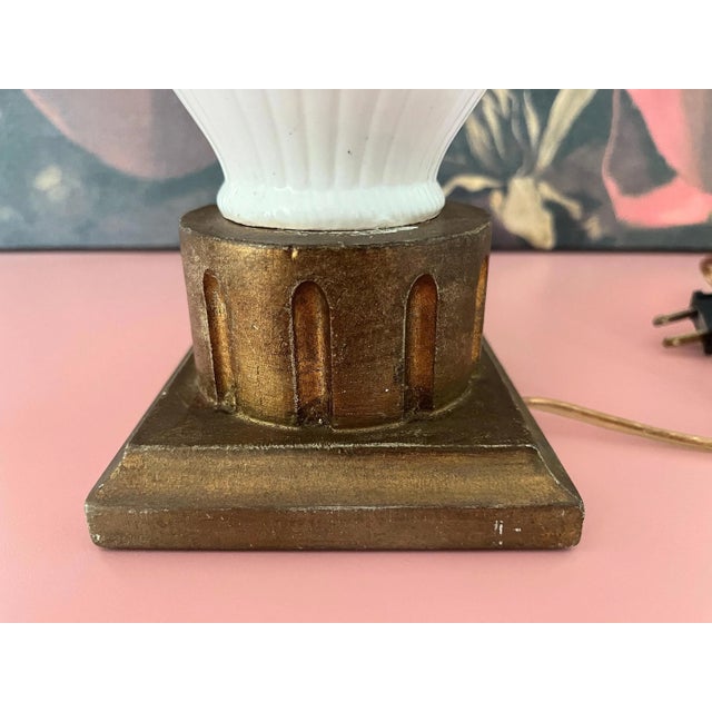 Mid 20th Century Italian Capodimonte Bouquet Lamp & Shade For Sale - Image 15 of 18