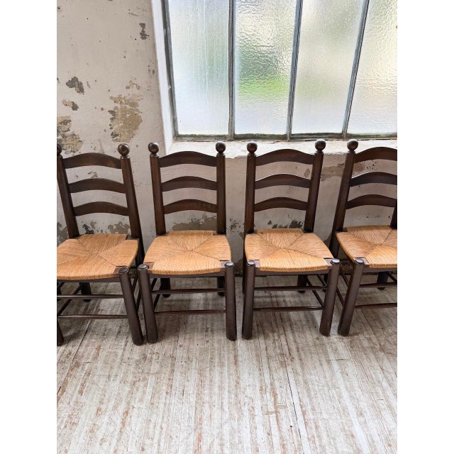 Oak and Straw Chairs by Dudouyt, 1940s, Set of 6 For Sale - Image 18 of 18