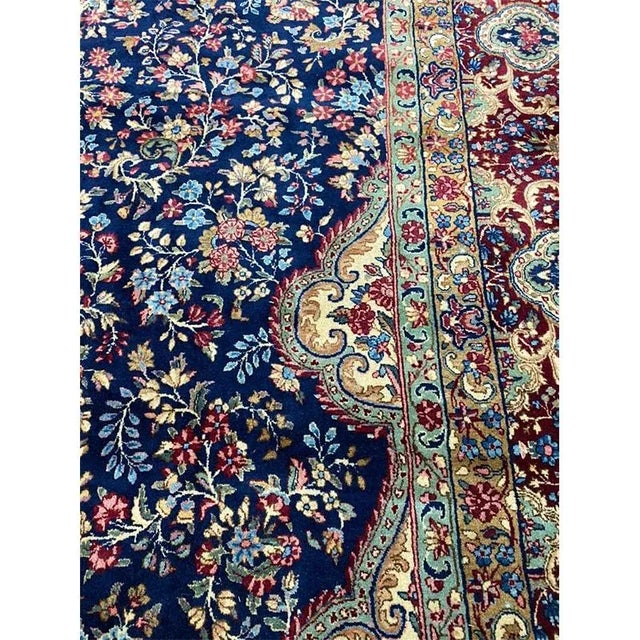 Textile 1960s Persian Kerman Area Rug 11’11” X 19’9″ For Sale - Image 7 of 13