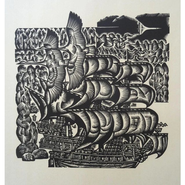 Dainis Rozkalns, Swans, 1976, Linocut For Sale - Image 7 of 7