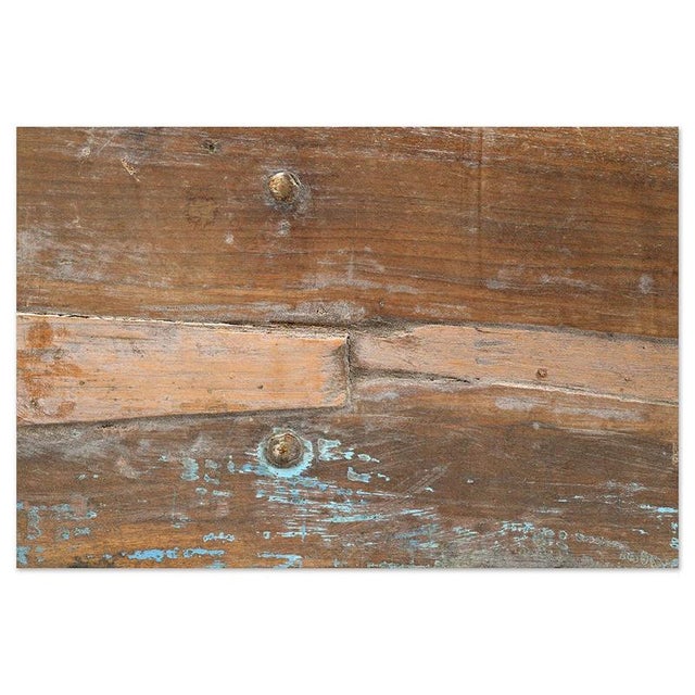 Garden Bench in Iron and Weathered Wood For Sale - Image 5 of 7