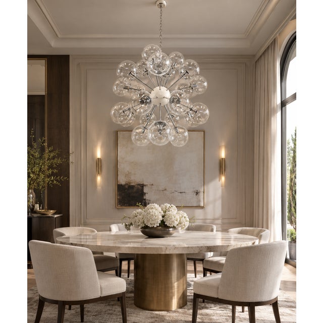 Not Yet Made - Made To Order 21st Century Nova Polished Nickel Clear Murano Sputnik Chandelier by Fabio LTD For Sale - Image 5 of 5