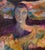 Arresting woman and faces figurative abstract oil painting by Renard (American, 20th Century). Unframed. Signed "Renard"...