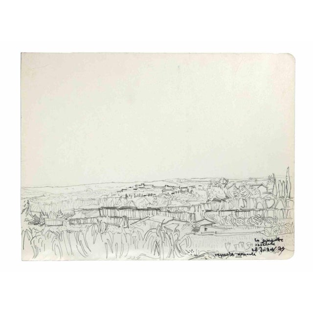 Countryscape is a pencil drawing realized by Reynold Arnould (Le Havre 1919 - Parigi 1980). Good condition. Signature,...