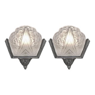 A Pair of French Art Deco Wall Sconces by Jamain & Ejg 1925 France - 3 Pairs Available For Sale