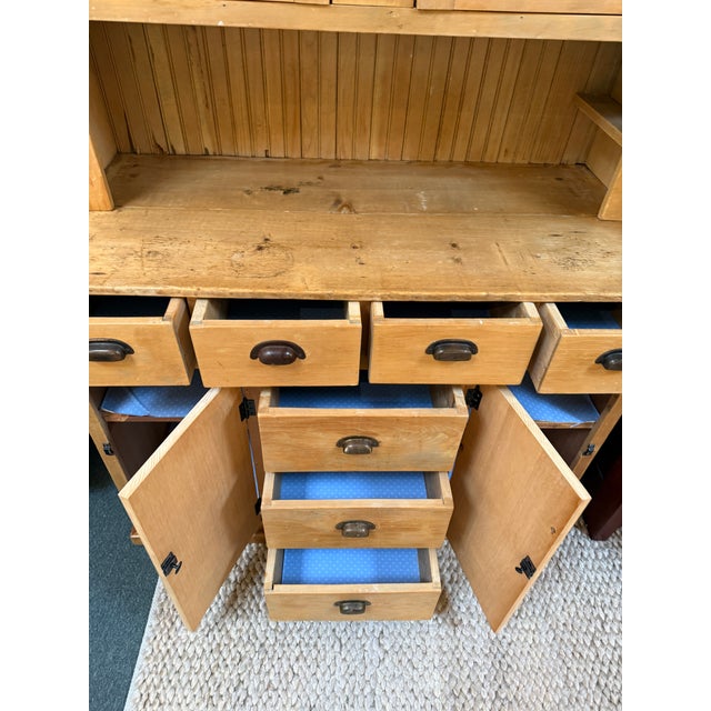 Antique Mexican Pine Wood Step Back Hutch For Sale In San Francisco - Image 6 of 12