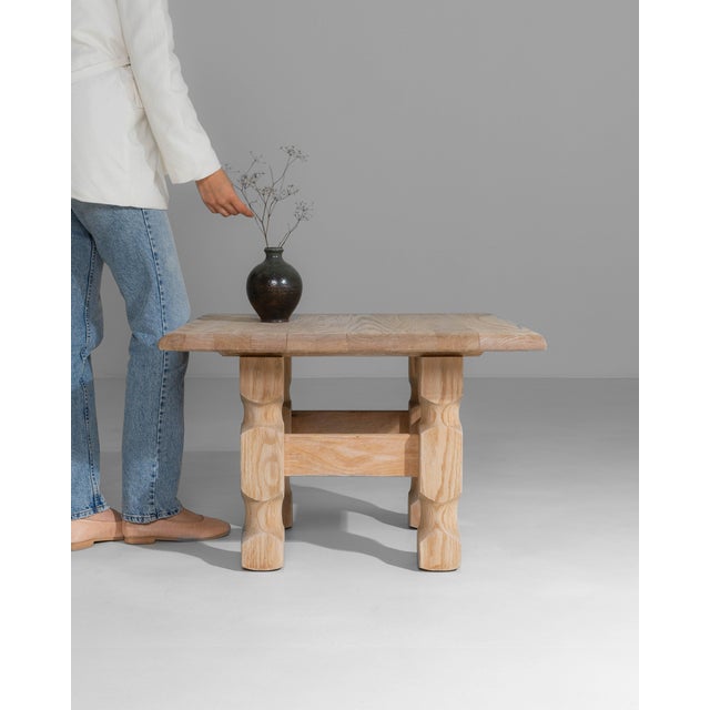 1970s French Brutalist Oak Coffee Table For Sale - Image 18 of 18