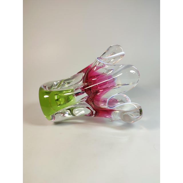 Glass Vase by Josef Hospodka for Chřibská, 1960s For Sale - Image 7 of 9