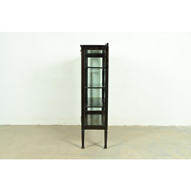 Brown Berkey & Gay Style Antique French Regency Louis XVI Carved Mahogany Bookcase or Display Cabinet, Circa 1900 For Sale - Image 8 of 10