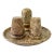 Vintage Fossil Coral Marble Condiment Set With Tray, Salt & Pepper Shakers and Toothpick Holder - Set of 4 For Sale