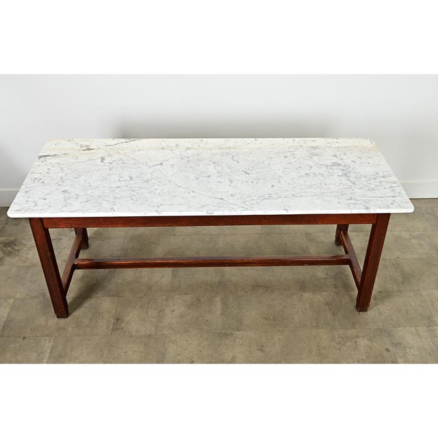 French 19th Century Marble Top Farm Table For Sale - Image 9 of 11
