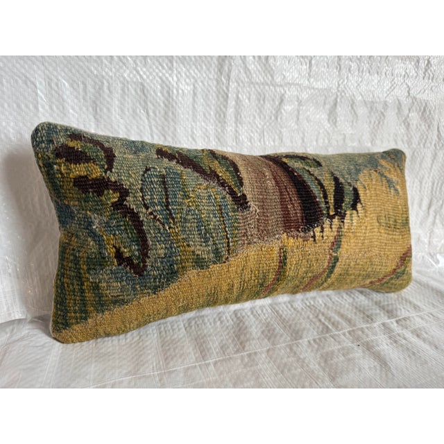 Baroque 17th Century Flemish Verdure Tapestry Pillow - 16 X 7.5 For Sale - Image 3 of 4