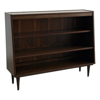 Mid Century Modern Angled Bookcase For Sale