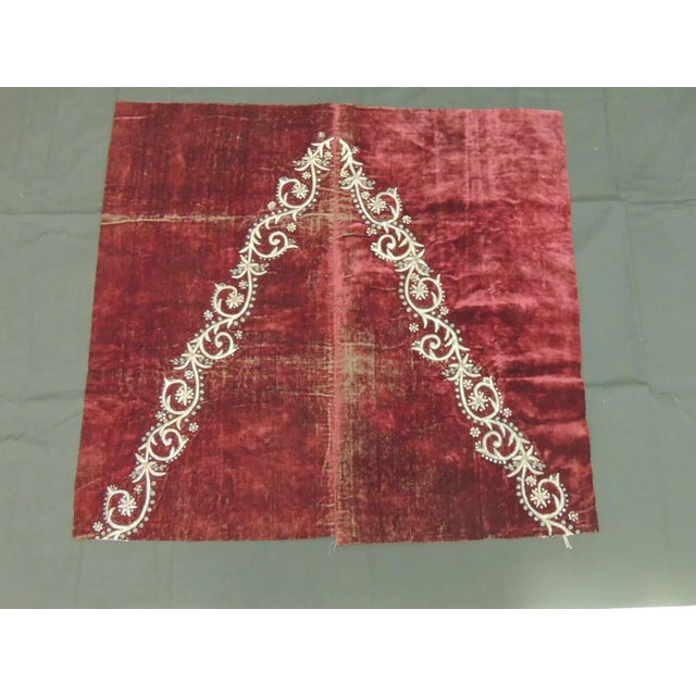 19th Century Ottoman Empire Persian Silver Metallic Threads Embroidered Textile For Sale In Tampa - Image 6 of 7