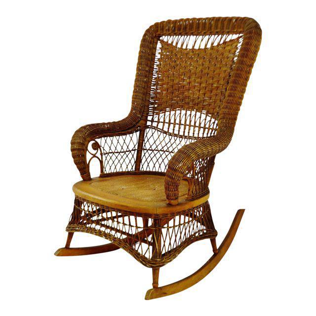 Victorian Larkin Company Wicker Rocking Chair Chairish