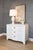 Worlds Away Matthew Izzo Home Cora Textured White Linen Three Drawer Chest With Satin Brass Drawer Pulls For Sale - Image 4 of 9