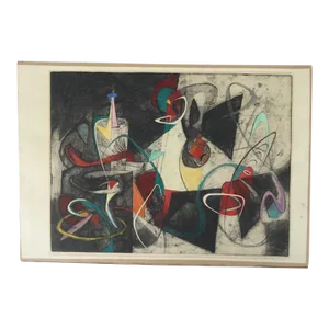 Ernest Bradfield Freed 1908-1974 - the Edge of Darkness - Etching, Colored Chalk on Paper 1948